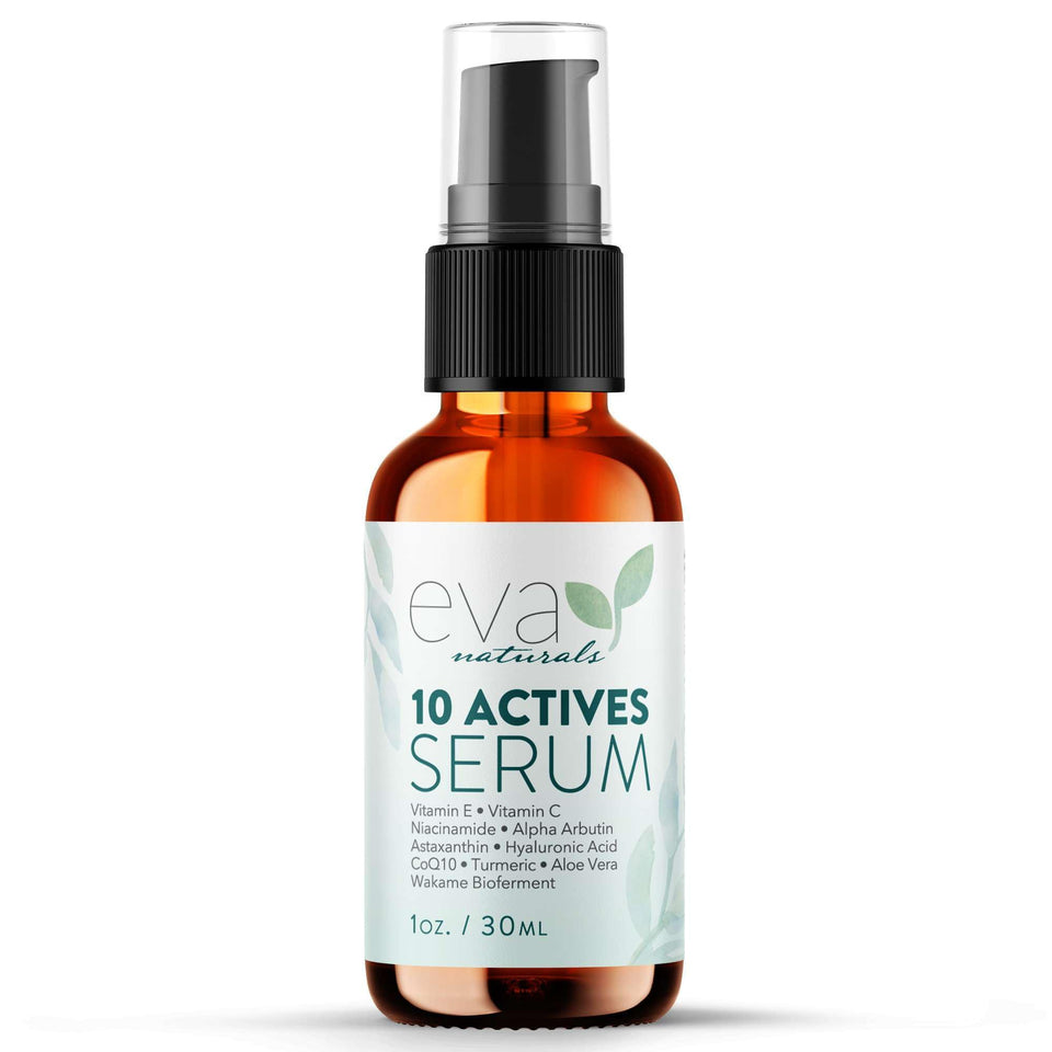 Eva Naturals front bottle view showing sleek packaging and active benefits