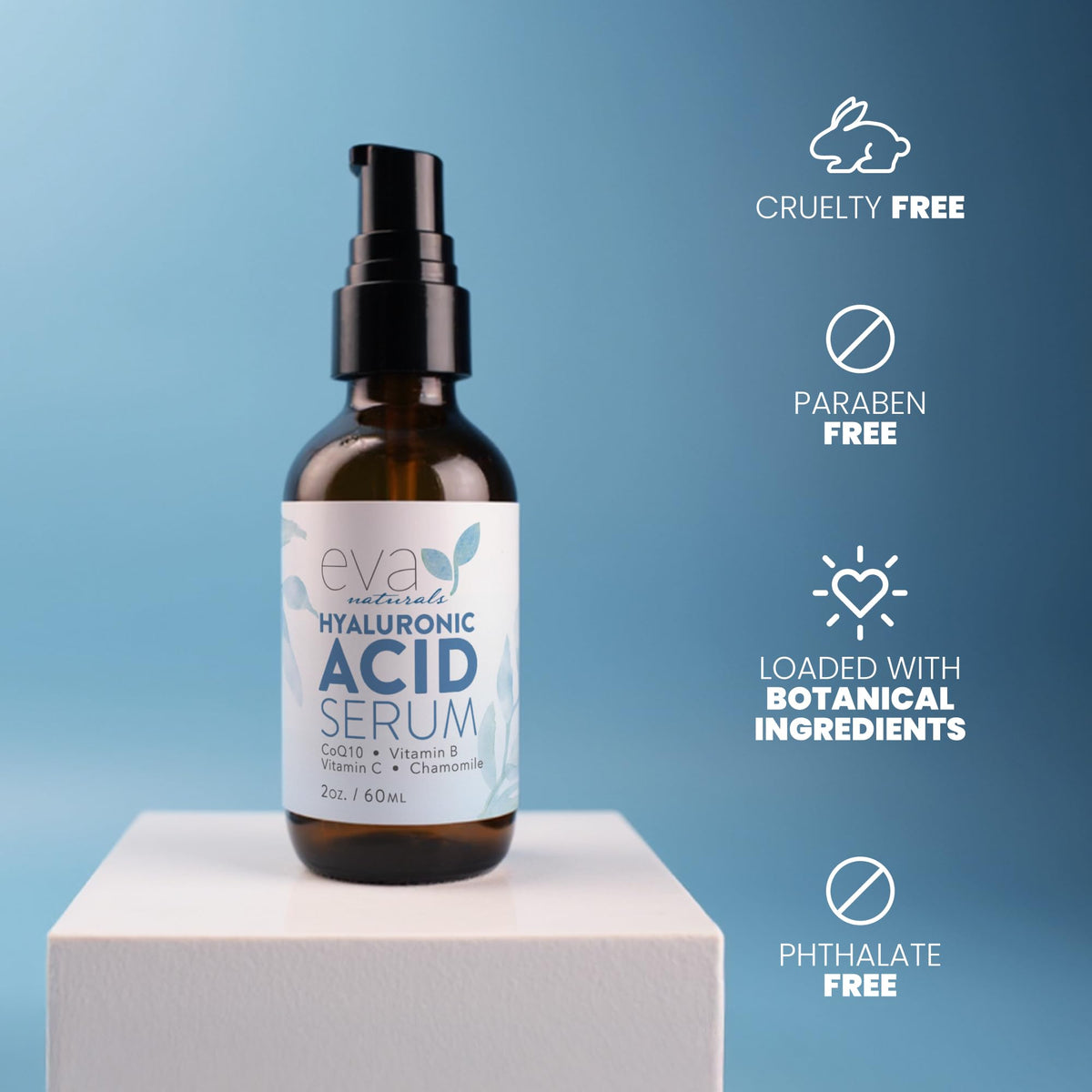 Eva Naturals model applying serum to face showing smooth finish benefit