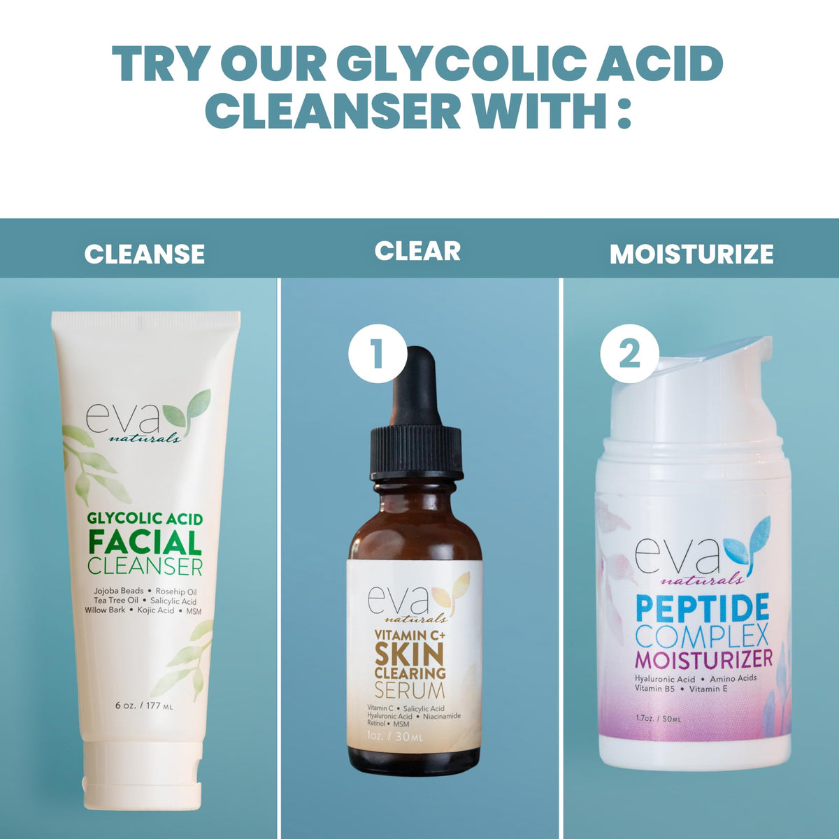 Eva Naturals included in a morning skincare routine for radiant results