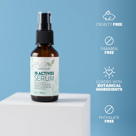 Eva Naturals nighttime routine scene showing calming hydration before sleep