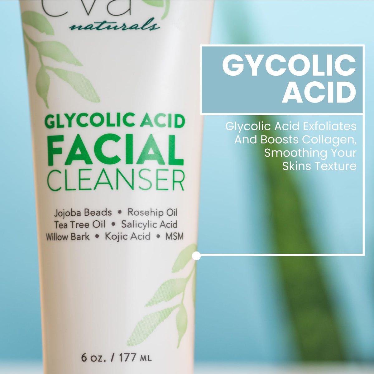 Eva Naturals bottle in hand for size and scale reference