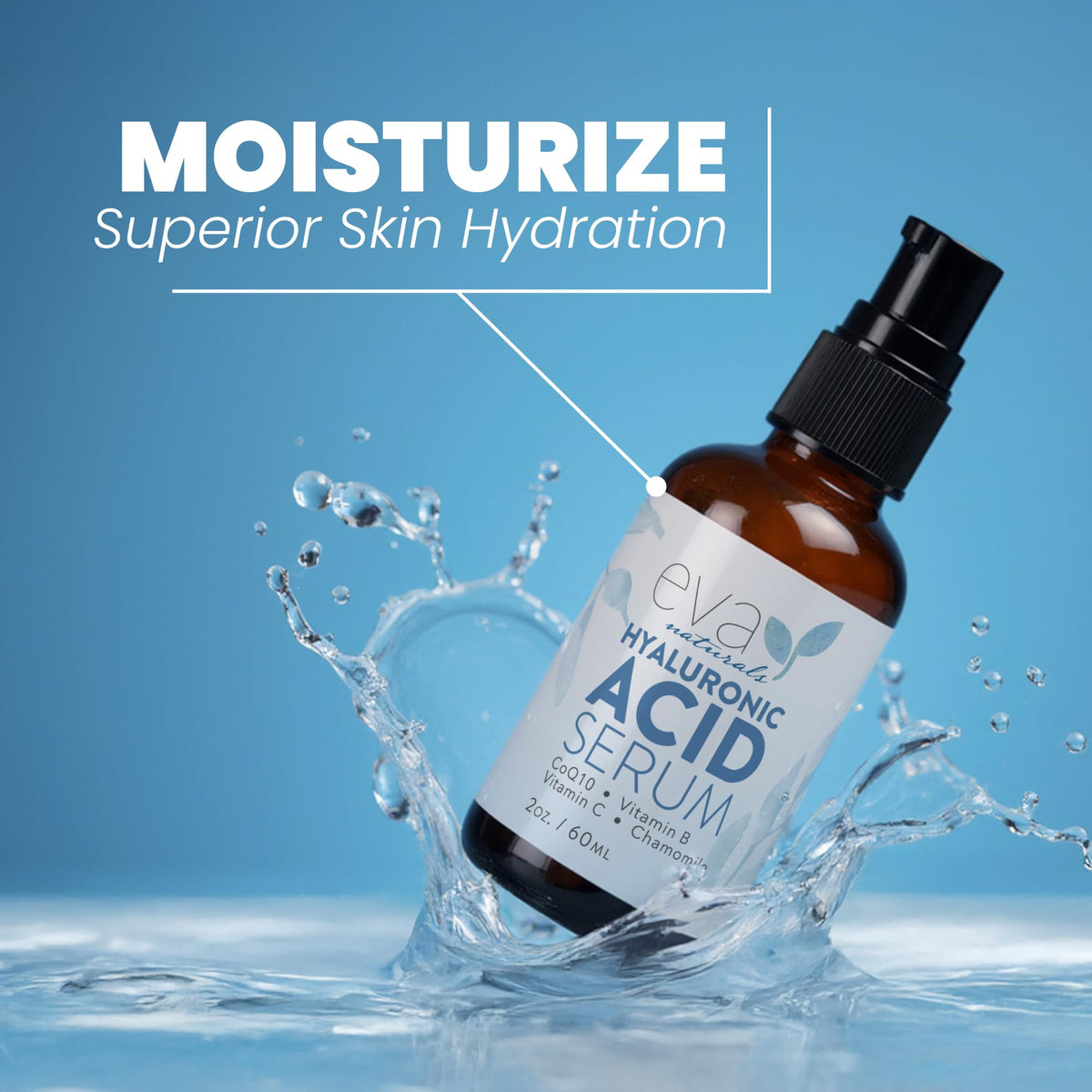 Eva Naturals serum absorbing on hand showing fast absorption benefit