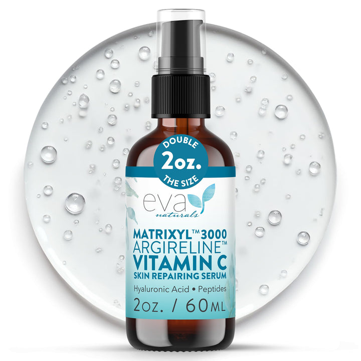 Eva Naturals front bottle showing clean packaging and anti-aging benefits