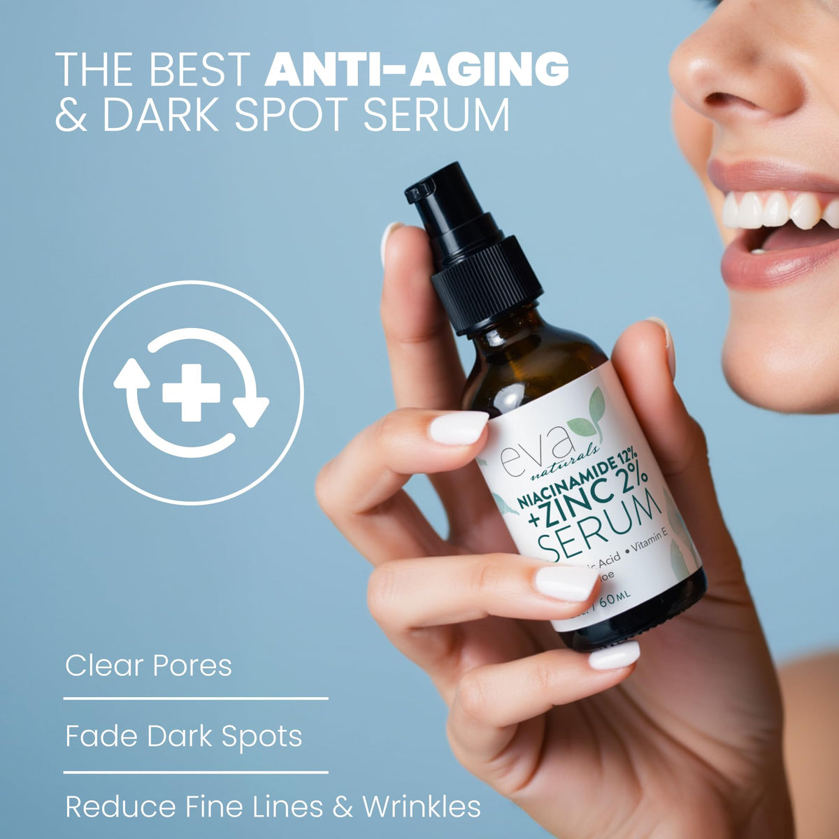 Eva Naturals serum under moisturizer showing easy layering benefit