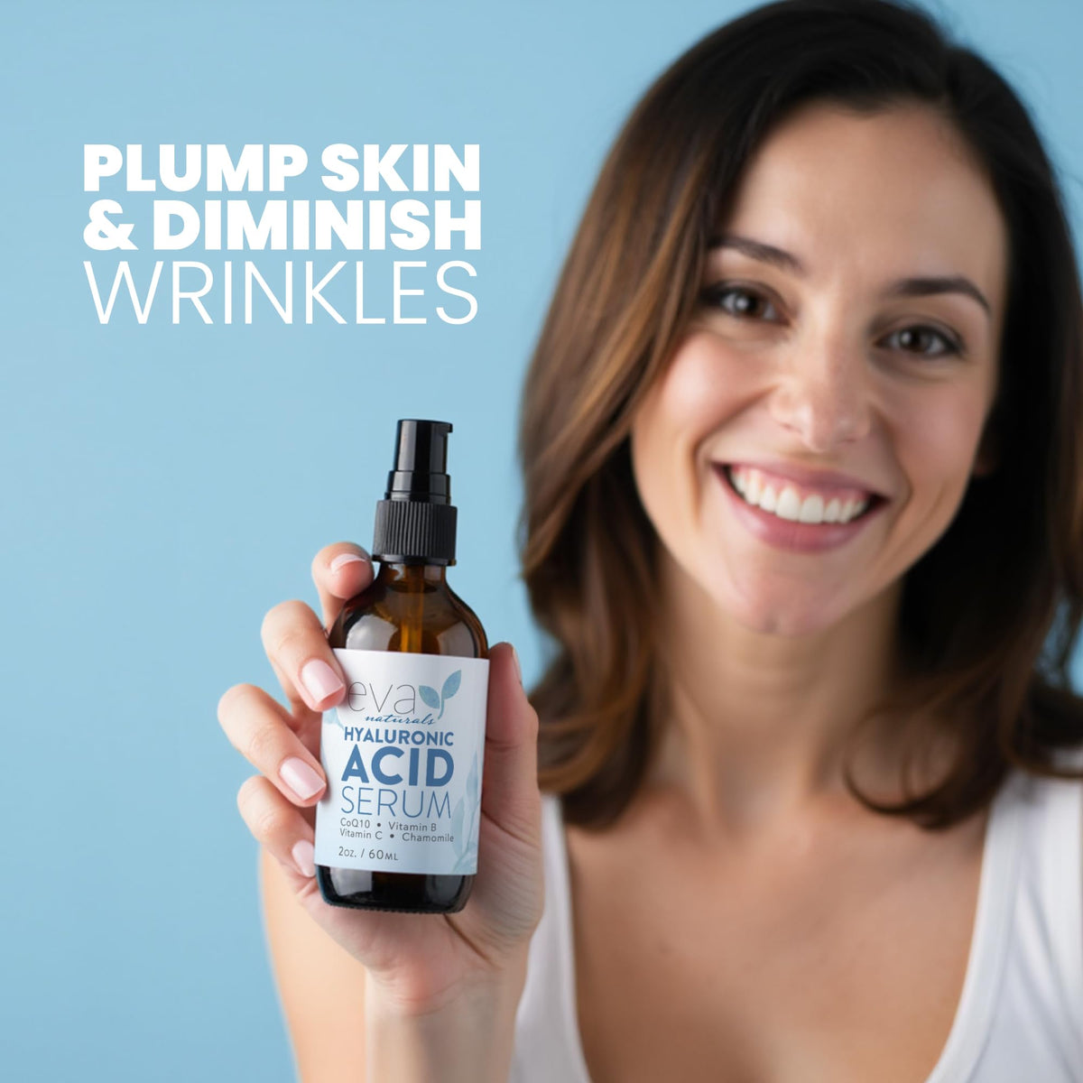Eva Naturals serum texture drop on skin illustrating lightweight hydration