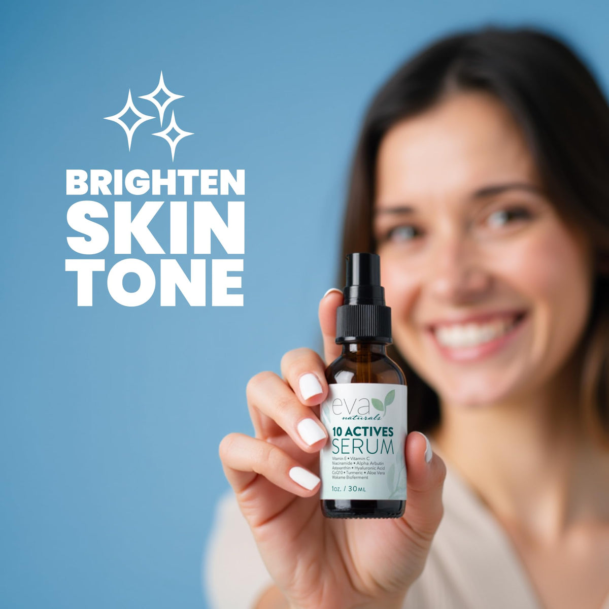 Eva Naturals serum texture closeup showing lightweight, fast-absorbing hydration