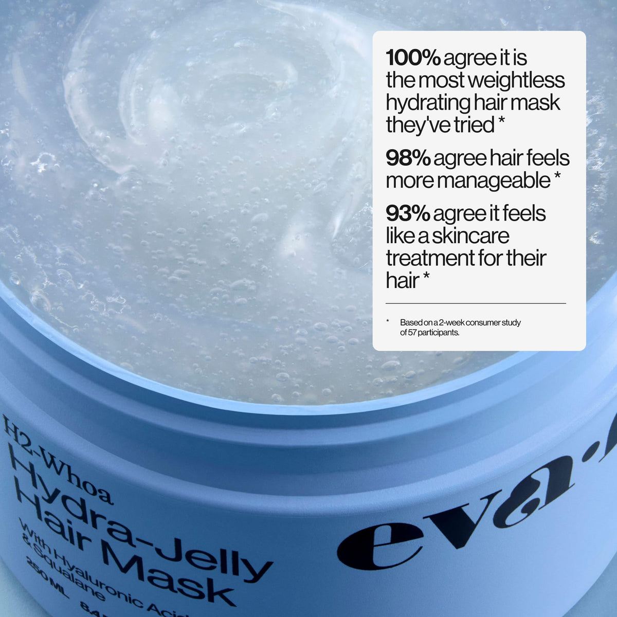 EVA·NYC applying mask to mid-lengths and ends in shower for quick hydration