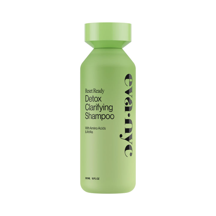 EVA·NYC front bottle of Detox Clarifying Shampoo showing label and size, promotes deep cleanse