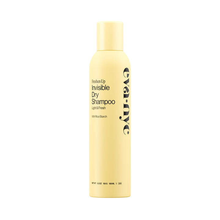 EVA·NYC front packaging shows invisible dry shampoo with benefits of oil control