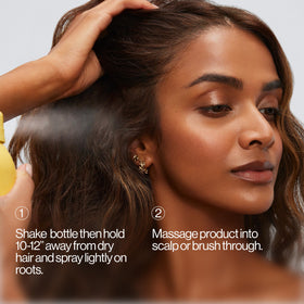EVA·NYC ingredient shot of argan oil and rice starch demonstrating nourishing absorption