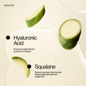 EVA·NYC hyaluronic acid and squalane ingredient visual emphasizing moisture retention