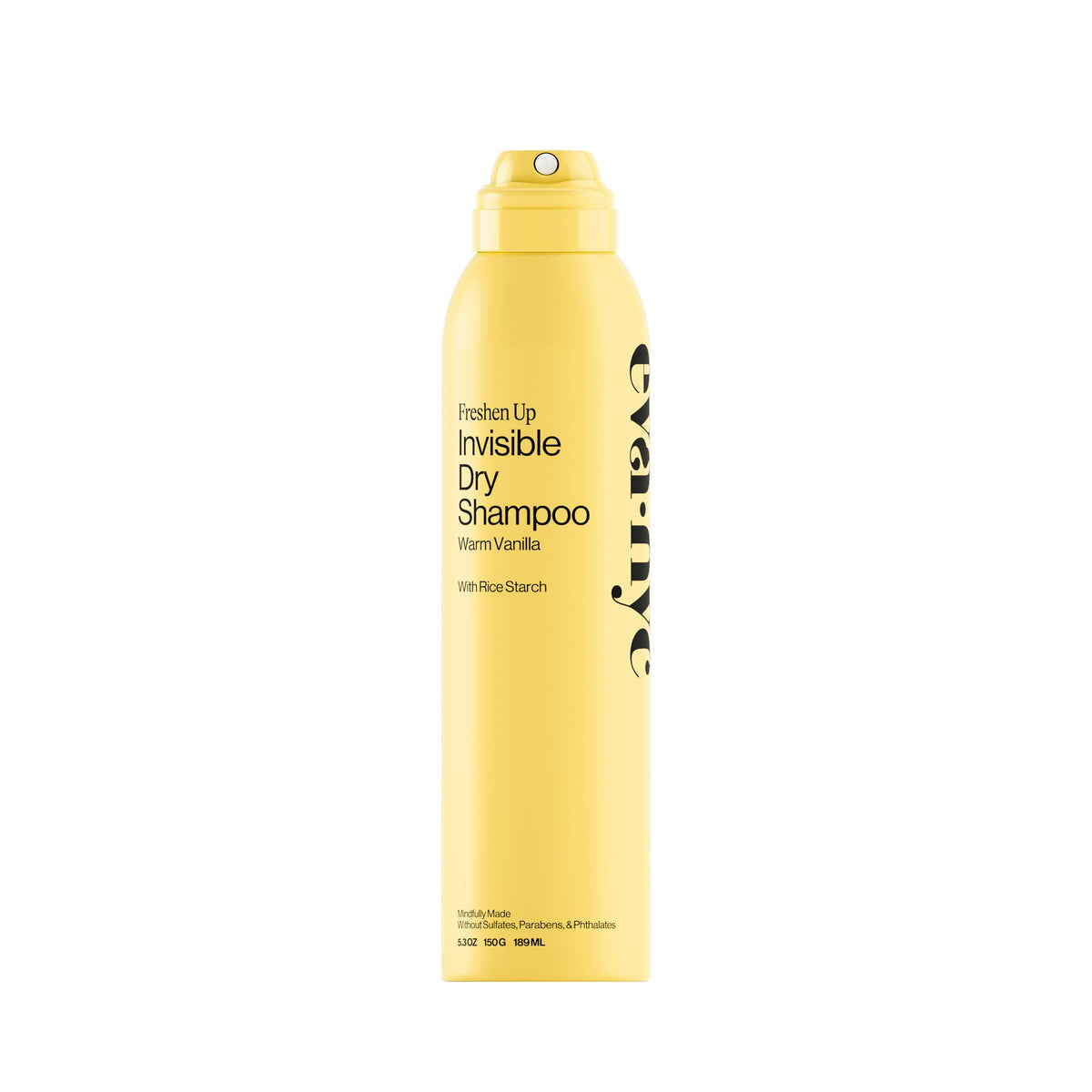 EVA·NYC dry shampoo front view showing can and warm vanilla scent benefit