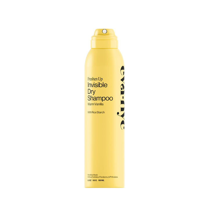 EVA·NYC dry shampoo front view showing can and warm vanilla scent benefit