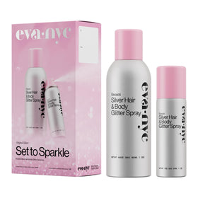 EVA·NYC Kweeen front packaging showing full and travel cans with shiny finish benefits sparkle