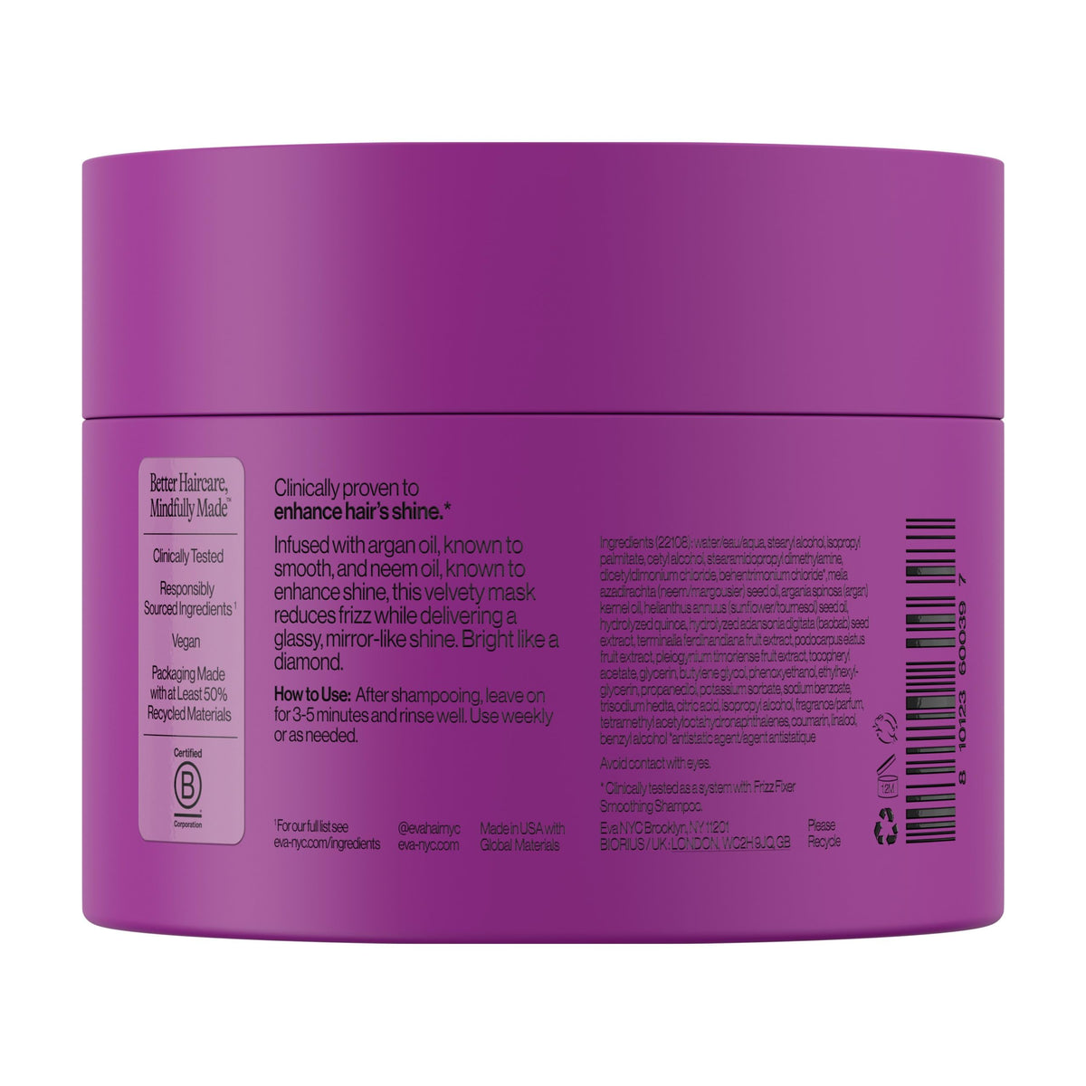 EVA·NYC creamy mask texture close-up shows rich hydration for smooth hair
