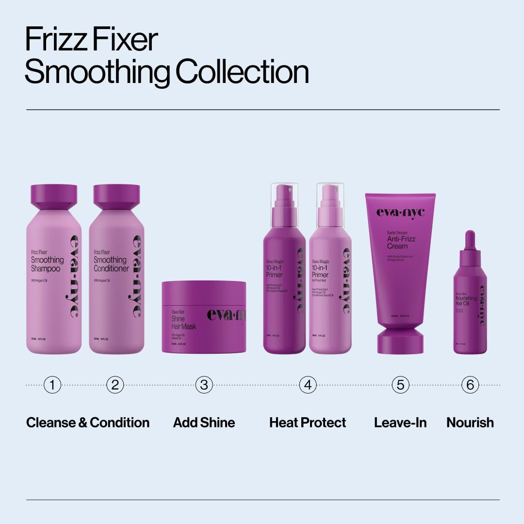 EVA·NYC product being misted on damp hair for easier detangling