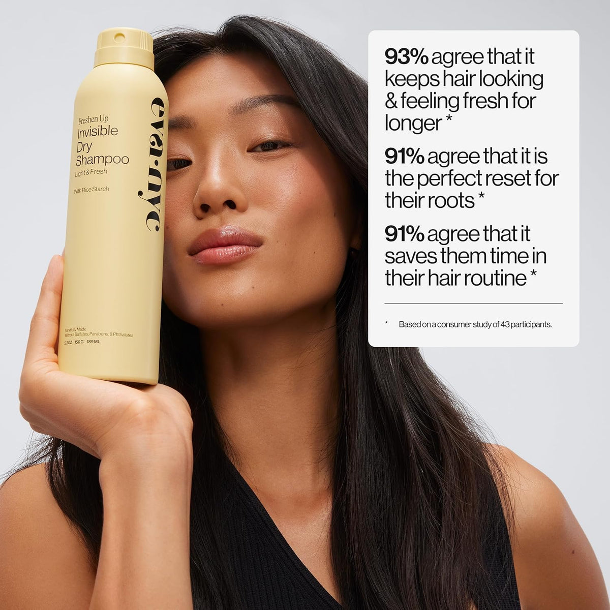 EVA·NYC rice starch texture close-up highlighting oil-absorbing ingredient