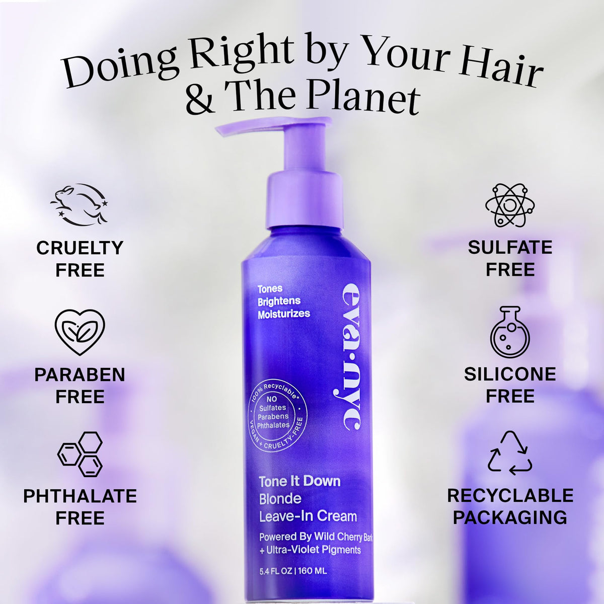 EVA·NYC applied to towel-dried blonde hair showing even spread benefit