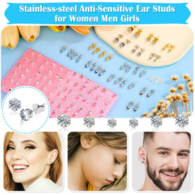 Evatage crystal studs detail highlighting high-shine finish and comfort