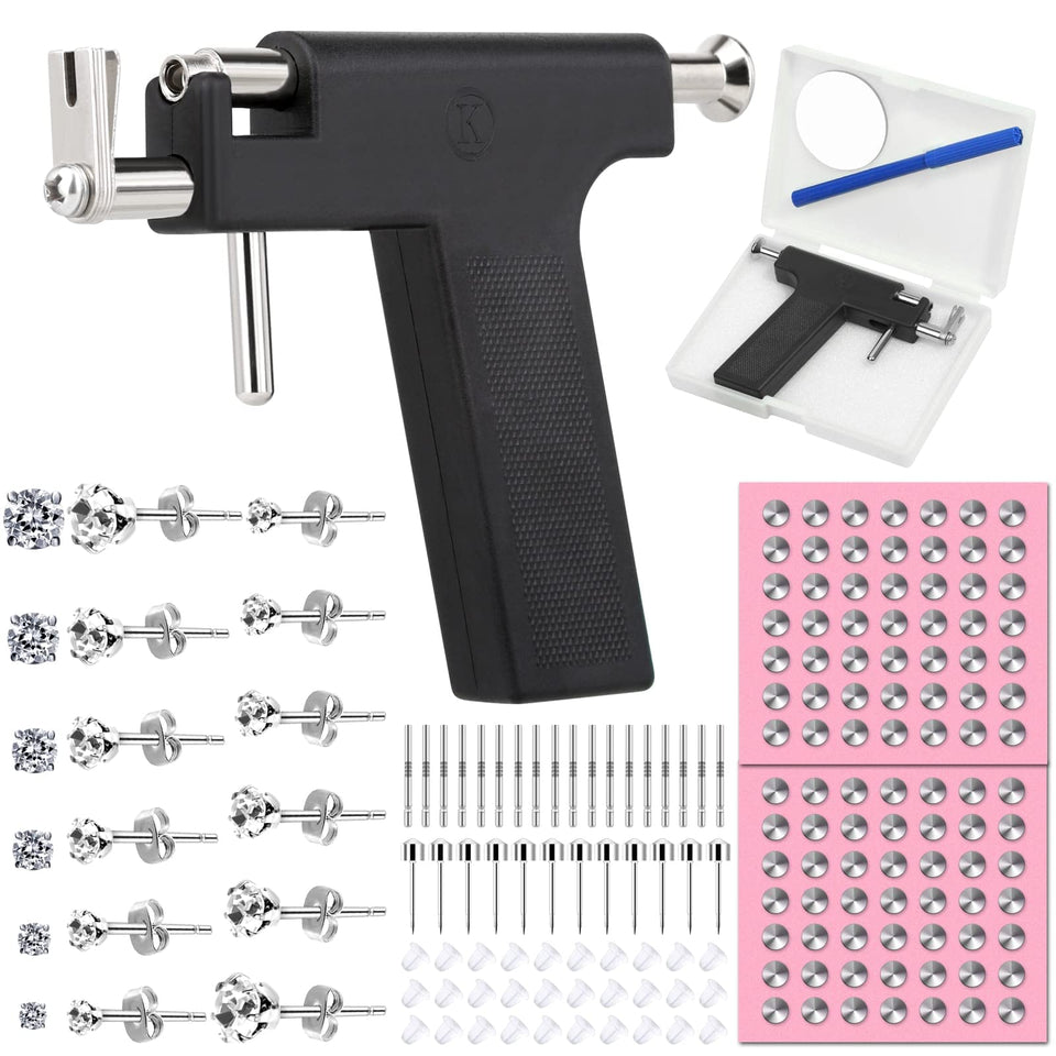Evatage front packaging showing complete piercing kit and storage box benefit quick setup