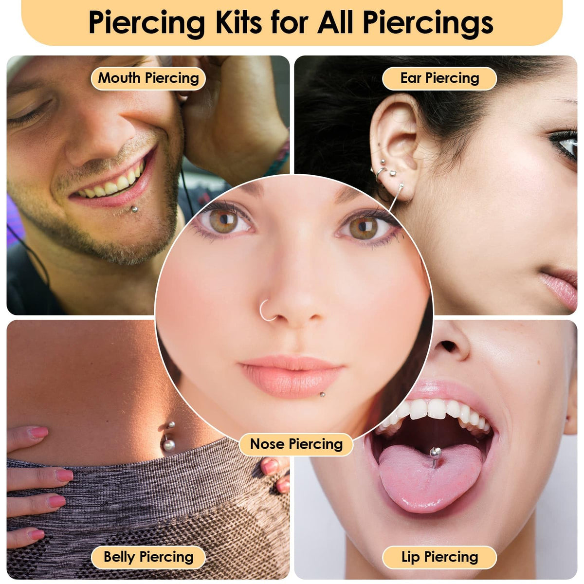 Evatage ear piercing in progress lifestyle shot showing kit usability and control