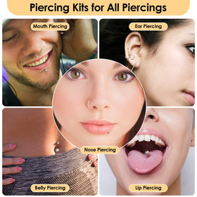 Evatage ear piercing in progress lifestyle shot showing kit usability and control