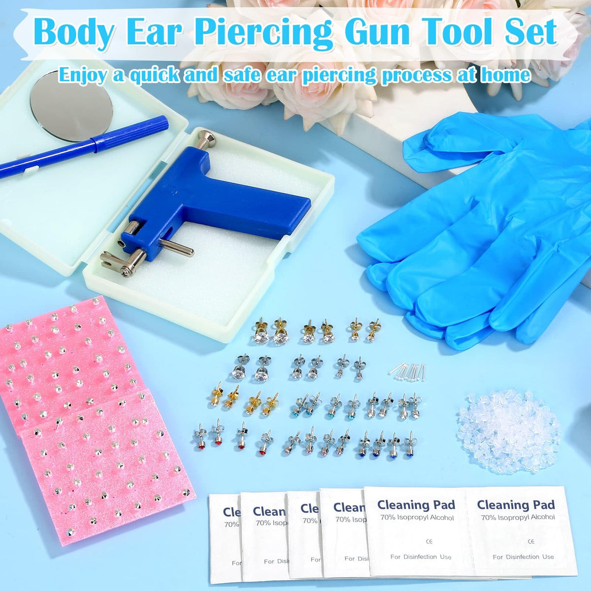Evatage assorted studs and rubber backs offering style variety