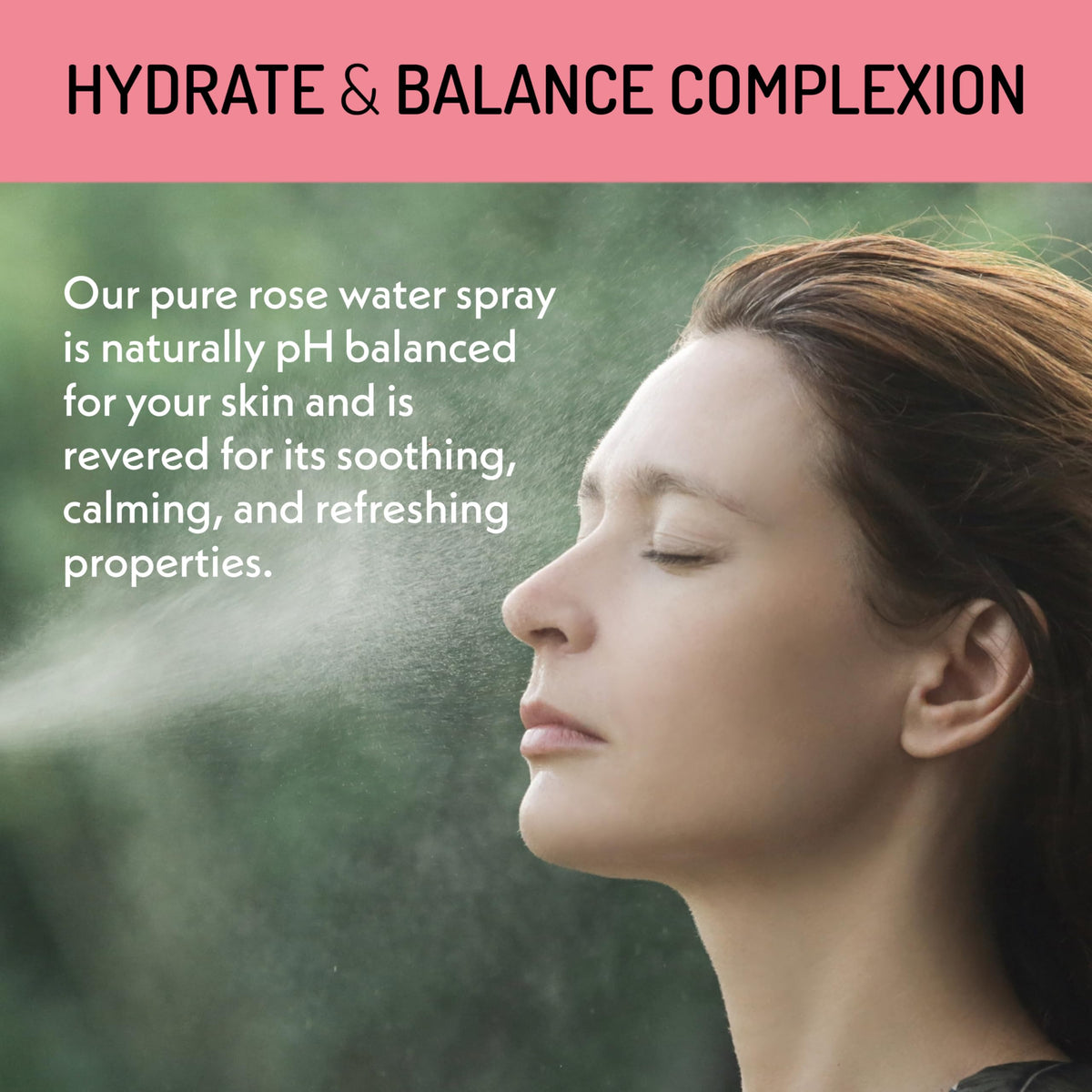 Eve Hansen misting into a hand for quick hydration and on-the-go refreshment
