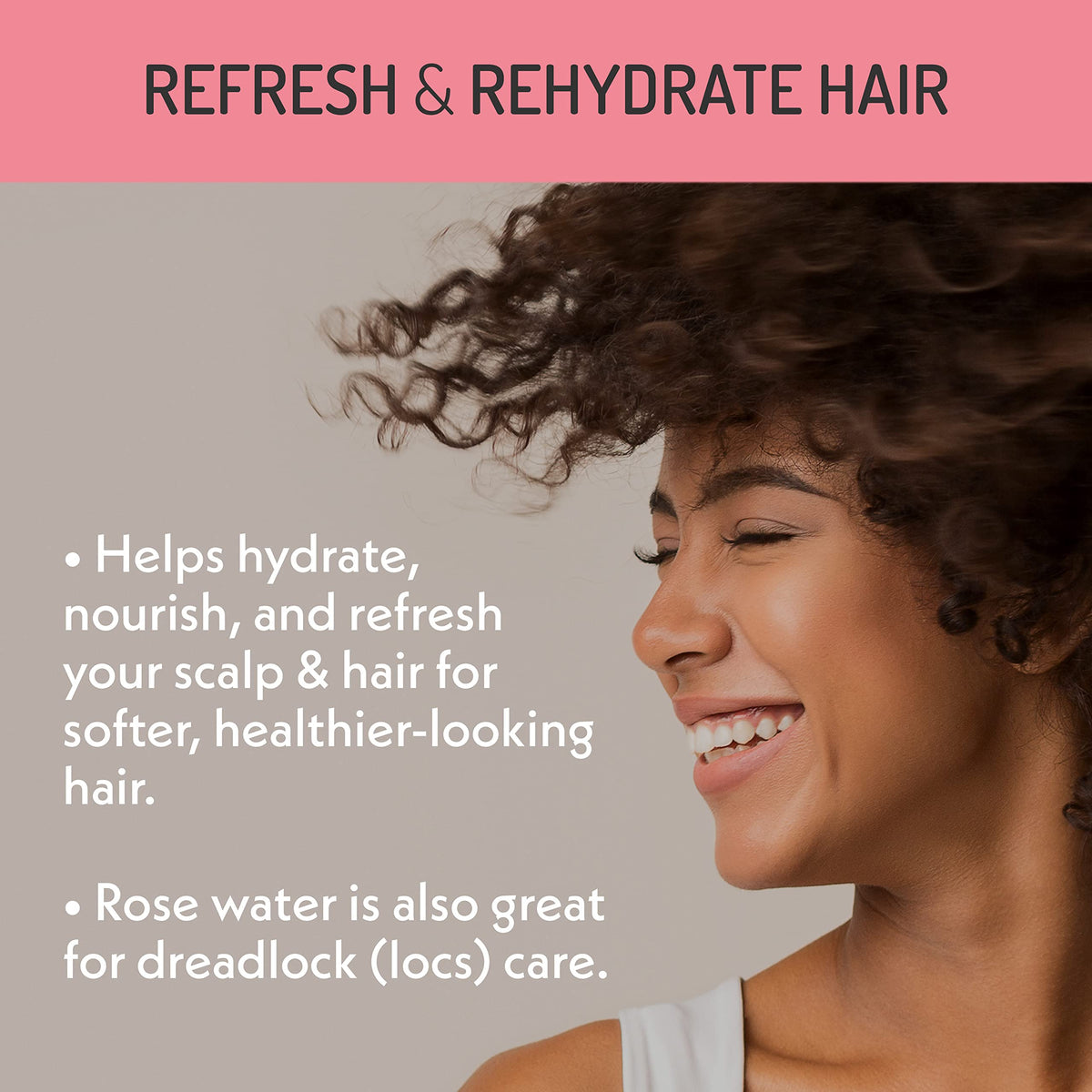 Eve Hansen hair refresh demo misting hair to reduce frizz and dryness