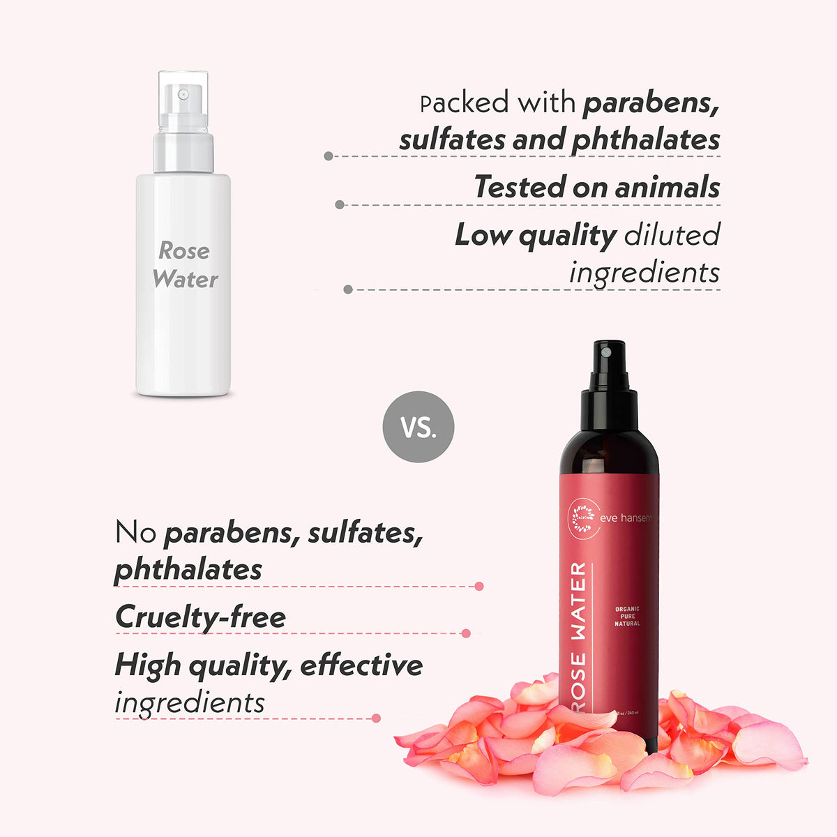 Eve Hansen label detail highlighting organic ingredients and vegan formula