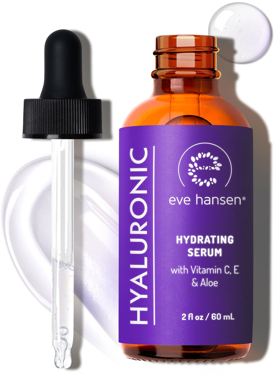 Eve Hansen front packaging showing serum bottle and branding for clear product ID
