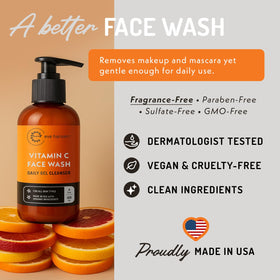 Eve Hansen cleanser label detail showing ingredient highlights and benefits