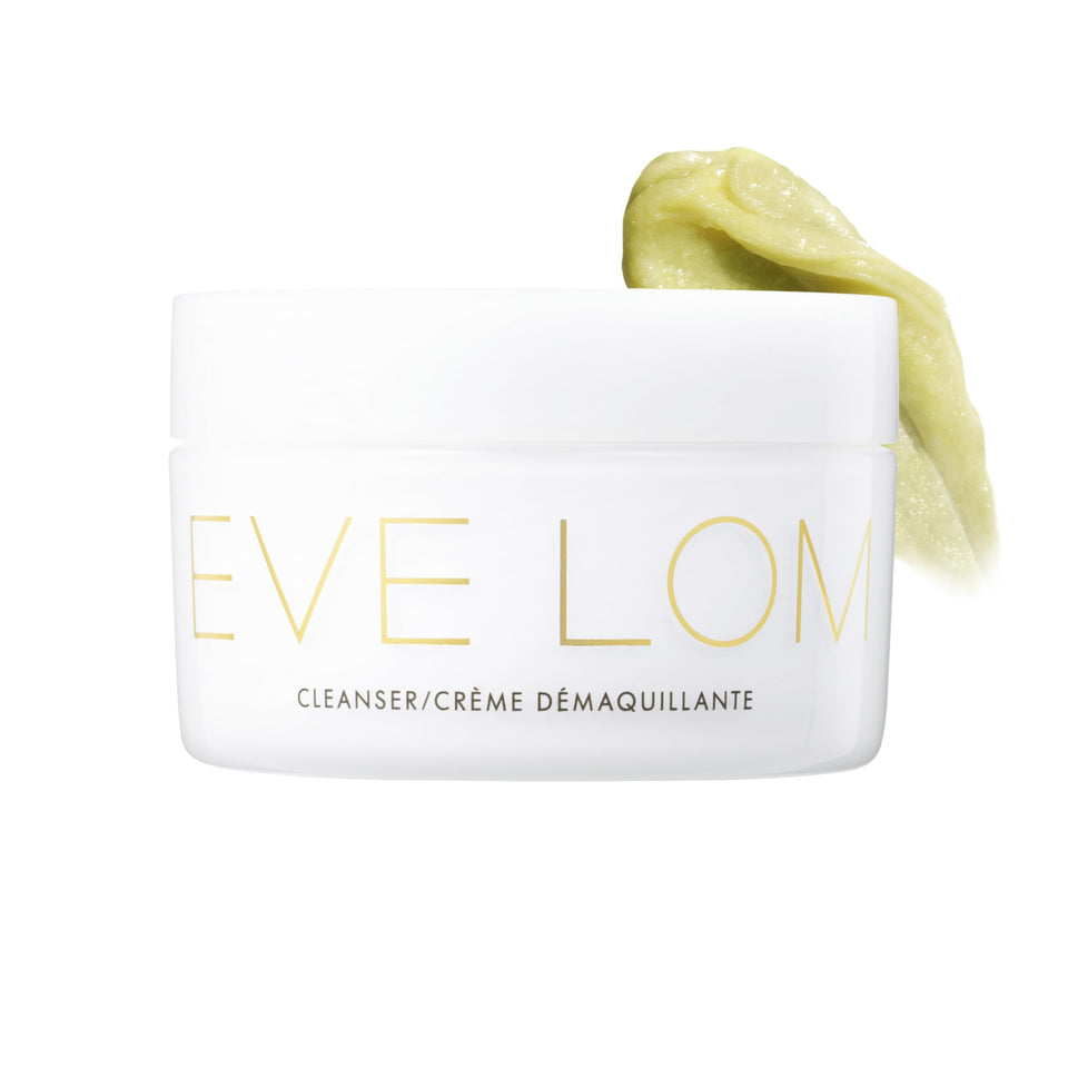 EVE LOM front packaging showing balm jar and label for luxury cleansing benefit