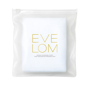 EVE LOM cloth folded showing soft cotton and neat edges for gentle cleansing
