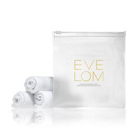 EVE LOM cloth close-up highlighting woven muslin texture for mild exfoliation