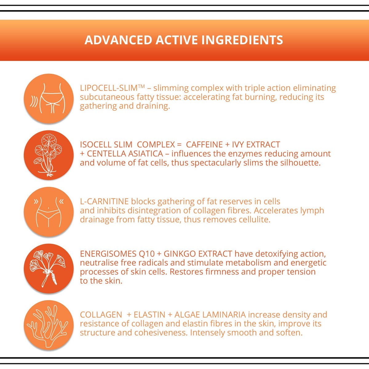 EVELINE COSMETICS label close-up showing key ingredients and claims