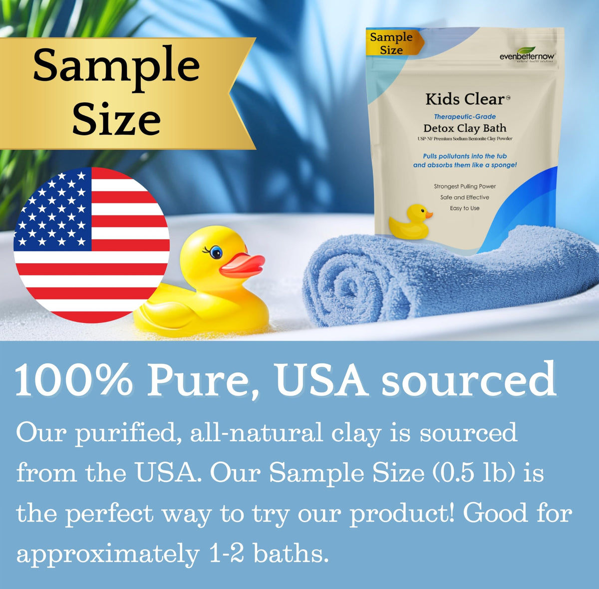 EvenbetterNow clay dissolving in warm bathwater for gentle cleansing