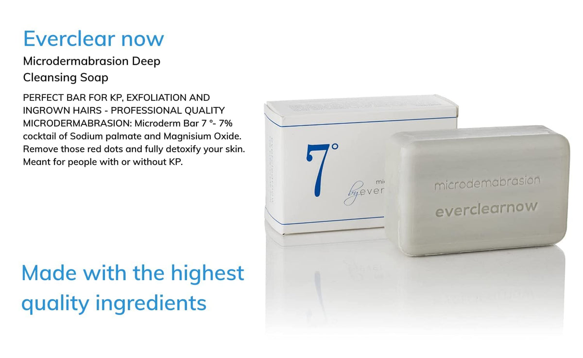 EVERCLEARNOW label close-up highlighting microdermabrasion features