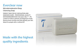 EVERCLEARNOW label close-up highlighting microdermabrasion features