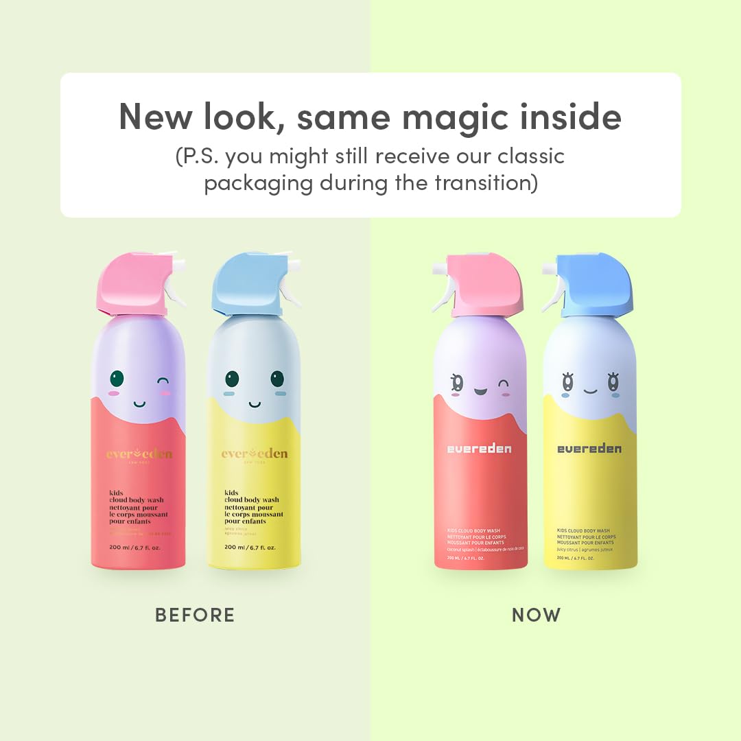 Evereden 2-in-1 shampoo-conditioner bottle closeup highlighting gentle formula
