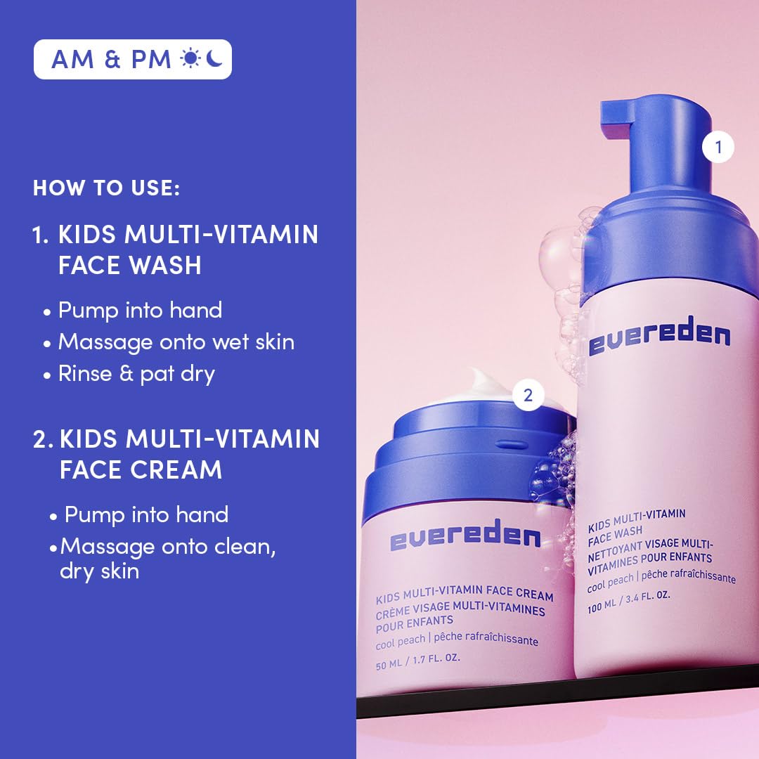 Evereden products displayed on bathroom shelf with peach decor, inviting daily routine benefit
