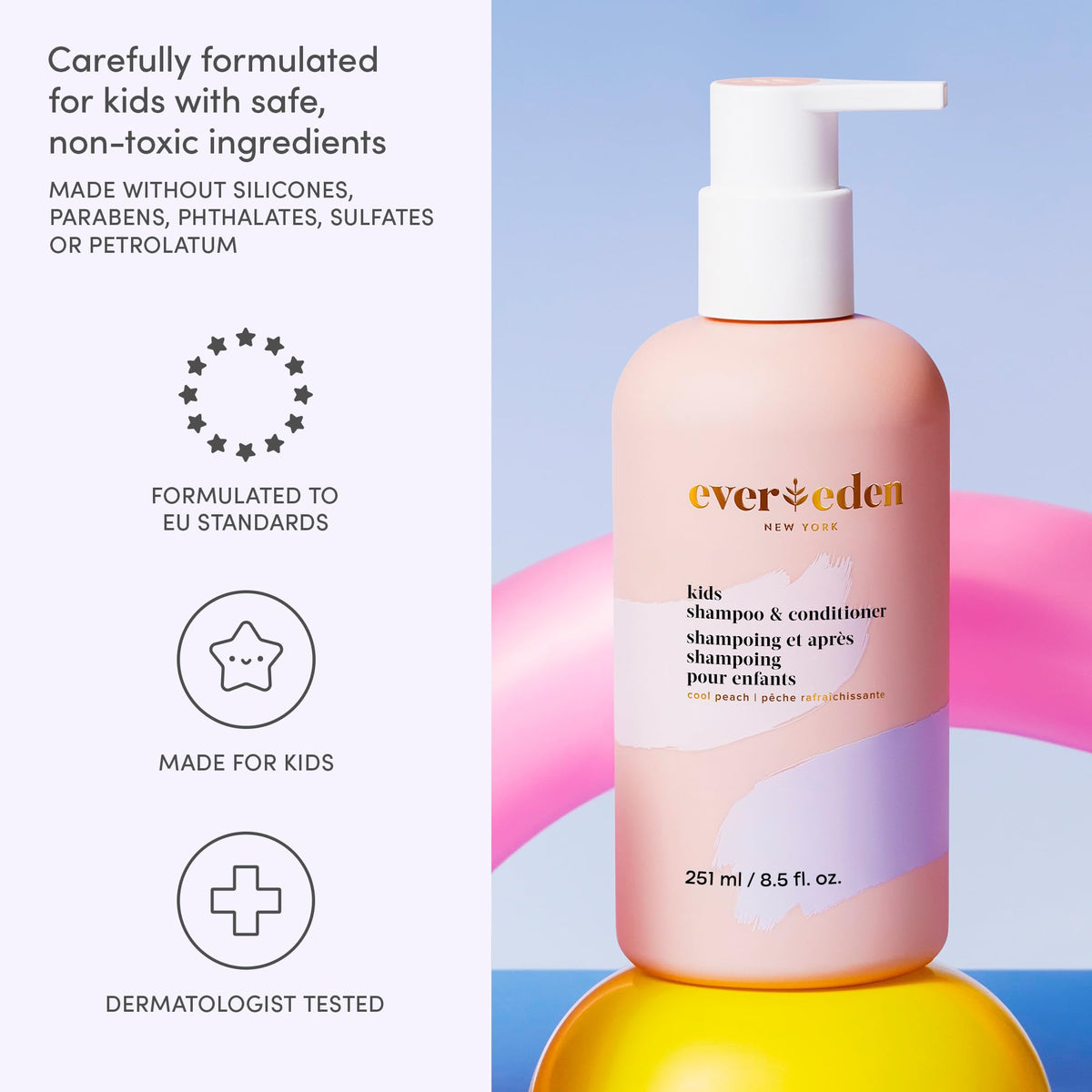 Evereden bottle label detail highlighting ingredients and non-toxic benefits