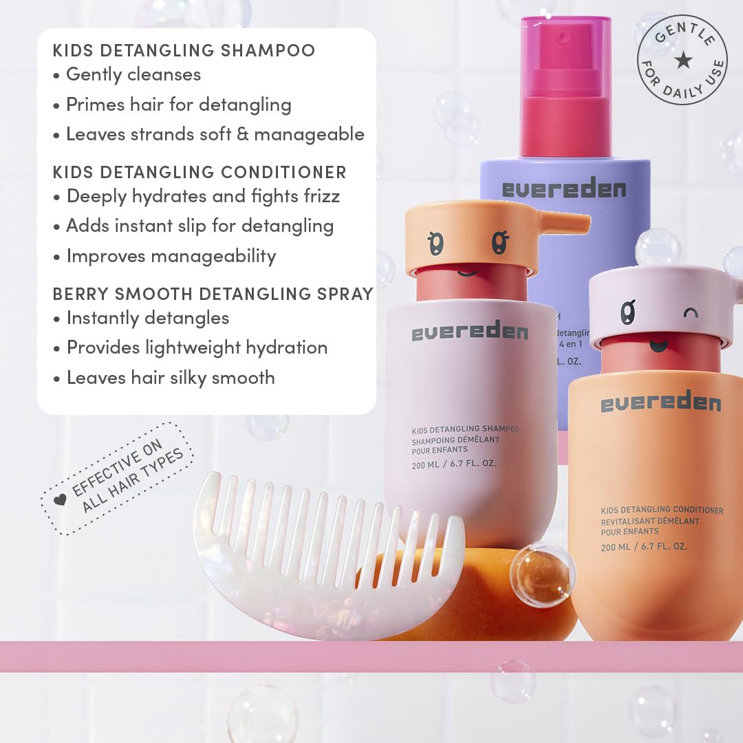 Evereden conditioner pouring to show creamy texture that hydrates and smooths children's hair