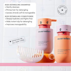 Evereden conditioner texture shown on fingertip demonstrating silky detangling benefit