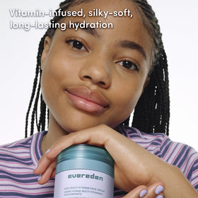 Evereden applying cream to child cheek to soothe and protect