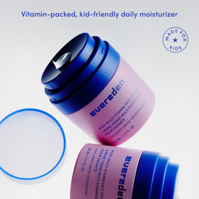 Evereden cream dabbed on a child’s hand demonstrating gentle application and soft finish