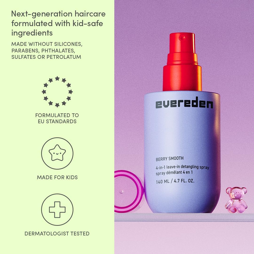 Evereden detangler curly hair before and after, improved definition and reduced frizz