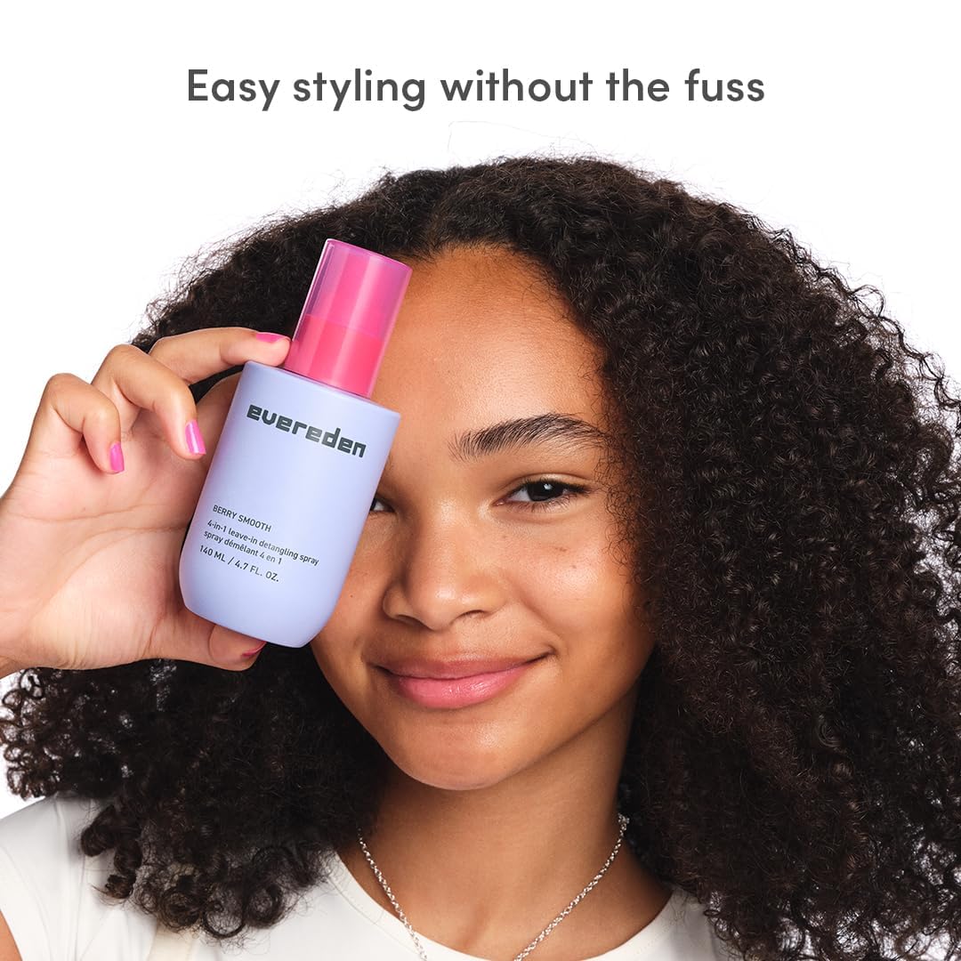 Evereden detangler ingredients panel close-up, clean formula and EWG verification