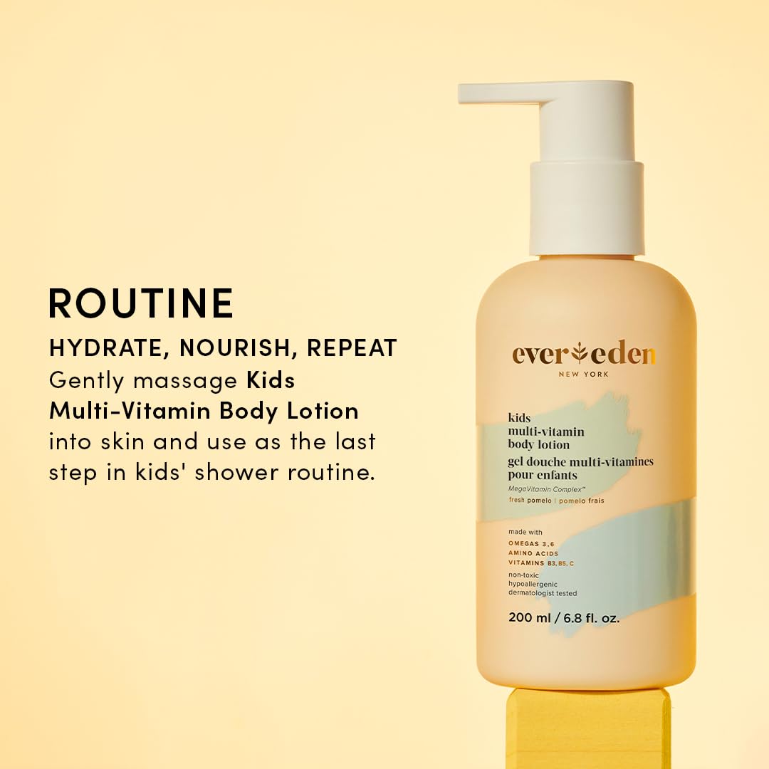 Evereden face wash and cream labels showing vitamin-rich care