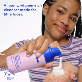 Evereden soft-foaming texture closeup demonstrating mild lather and gentle cleansing